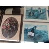 Image 2 : 3 Framed Pictures & Tapestry 34"x18"
