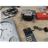 Image 2 : Vintage Car Radio, Calculator, Valvoline Motor Oil Clock, 3 Zippo Lighters, Computer Lights