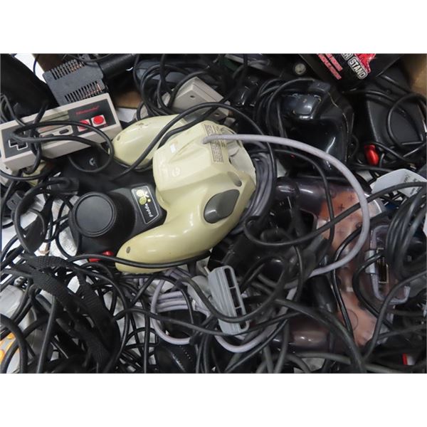 Big box of Cables and Controllers for Nintendo, PS# and more