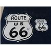 Image 1 : (ov) 2 - Metal Route 66 Sign 1) 12"x12" 1) 6"x6" Modern Mint