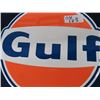 Image 2 : (ov) Metal Embossed Gulf Sign 12"x12" Modern Mint