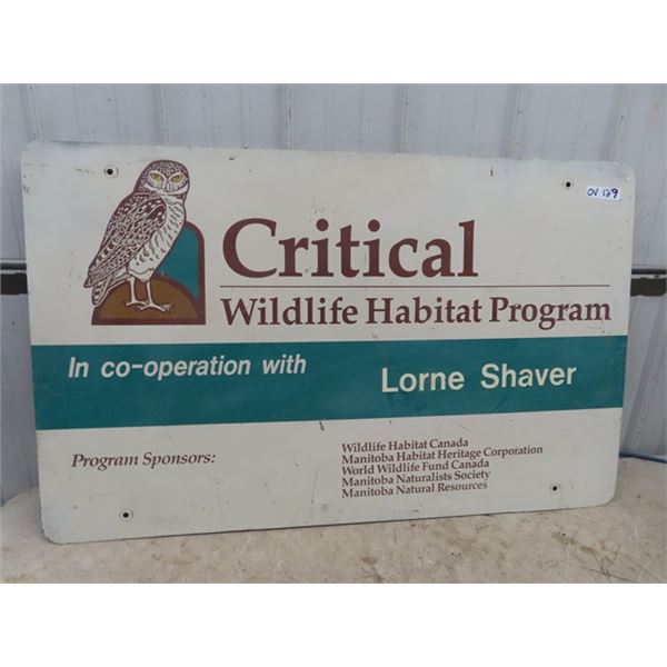 Metal Critical Wildlife Habitat Program Sign 30"x48"