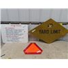 Image 1 : 3 metal Signs 1) Railway Yard Limits 24""x40"" 1) Warehouse DOck Rules 24""x18"" 1) Slow Moving Haza