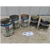 Image 1 : 5 Full Quartz Oil Cans 3x Chevron Aircraft Hydraulic Fluid 2x Mobil Jet Synthetic Oil