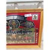 Image 3 : Budweiser Mirrored Wood Framed Advertising 18"x24"