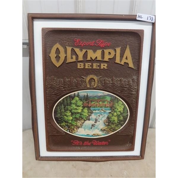 Plastic 3D Olympic Beer Advertising 21"x26"