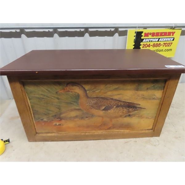 Wood Chest with Duck Display 16  x 29  x 15 