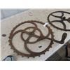 Image 3 : 2 Manual Crank Industrial Wheels 1) 20" round 1) 17.5" round