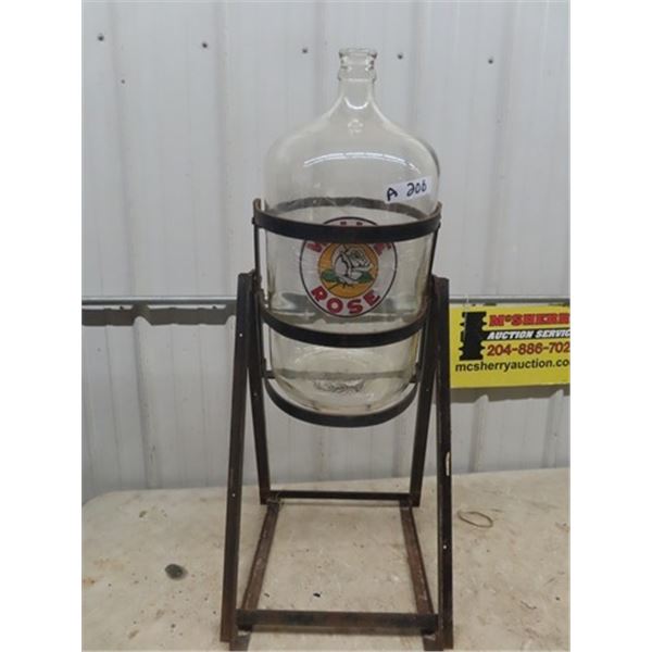 White Rose Service Station Tilt Stand w/ Battery Acid Jug