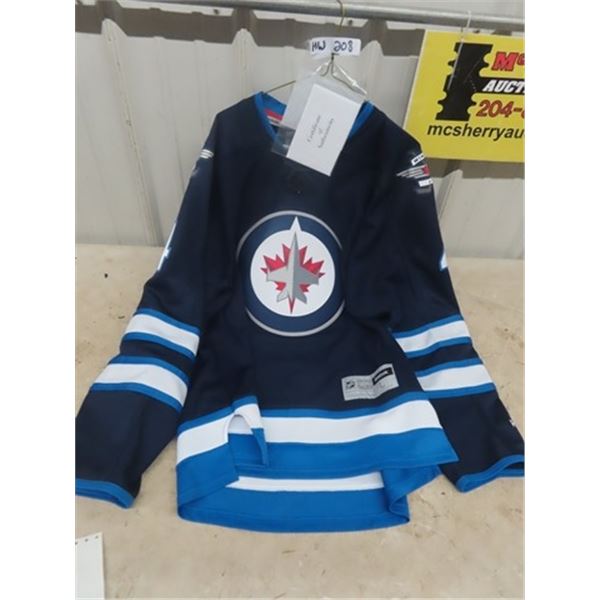 WPG JETS Jersey & Certificate of Authenticity sz L Autographed by #4 Bogosian