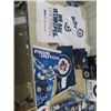 Image 3 : WPG Jets memorbilia Laine Figure in Box, Placemats, Signs, Flags, Towel + Zambonie display