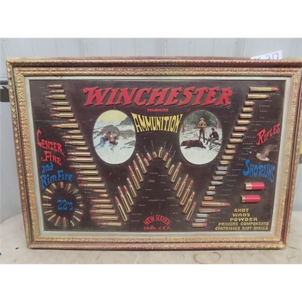 Vingage 3D Winchester Ammo Advertising Chart 24" x 34"