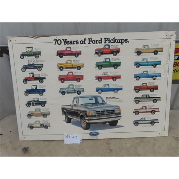 1980 Ford Poster  70 Years of Pick ups 24" x 36"