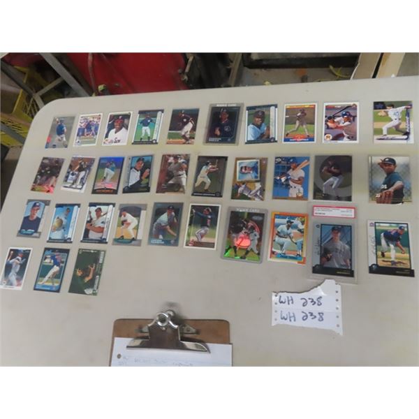 33 Baseball Cards featuring Jason Giambi, Sammy Sosa, Frank Thomas, Larry Walker