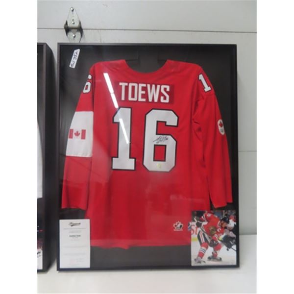 Toews Autographed Team Canada Framed Jersey 2014 w/ Certificate of Authenticity