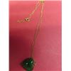 Image 2 : Dainty Jade Pendant/ Fine Gold Chain