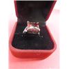 Image 2 : Sterling Silver w Ruby Like Square Stone - Size 7