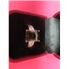 Image 2 : Sterling SIlver Ring w Green Stone & Crystals Size 8