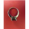 Image 3 : Sterling SIlver Ring w Green Stone & Crystals Size 8