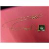 Image 1 : 14Kt Chain w Jade Like Pendant w Chinese Symbol & Box , Approx weight 3.38 Grams