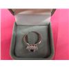 Image 2 : Sterling Silver Ring w Sapphire Like Stone & Crystal Like Stones - Size 10 w Box
