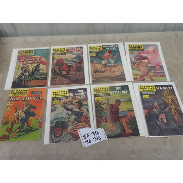 8 Classic Illustrated 15 Cents Comic Books