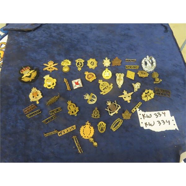 Approx 40 Canadian Badges WWI Up to Modern Mixed w Vintage