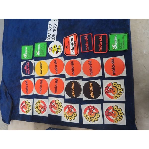 (OV) Approx 25 Vintage Snowmobile Stickers & Patches