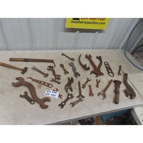 Approx 25 Plus Old Wrenches , Sugar Beet Knife Plus More!