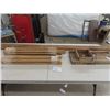 Image 1 : (RM) 3 1/4 x 1 3/4" x 8' 4" Rough Cut Walnut Cabbage Cutter & 9 Oak Staircase Spindles