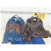 Image 1 : 2 Jackets Both are Small - 1) Leather w Tassles 1) Denim w Tassles