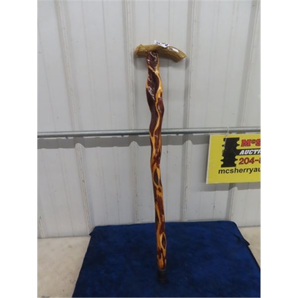 Diamond Willow Cane w Ant;er Grip