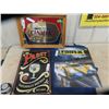Image 1 : Mirrored Molson Cdn 20" x 15" , Pabst Sign Glass 12" x 20" , RainX Metal Sign 16"x 20"