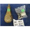 Image 1 : 1800's Fur Trade Era Original Black Powder Flask with Musket Balls