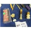 Image 2 : 6 Antique Shaving Mugs, Exec Cond, 2 Straight Rasors Also Case Containing 10 Pkgs of New Old Stock R
