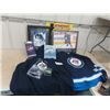 Image 1 : Wpg Jets Lot #1- XL Jersey, Lg Byfuglien Sweatshirt, Laine Coin, Nuff Mini Jersey, 2 Buff Posters on