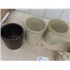 Image 3 : 3 - 1 Gallon Stoneware Crocks, Medalta, Medicine Hat Potteries, 1800's Brown Glaze, Also Medal Bean 