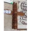Image 2 : Vintage Haida FIrst Nations Lot: 18" Makah Cedar Totem Pole Eagle Standing On Bear, Numbered & Signe