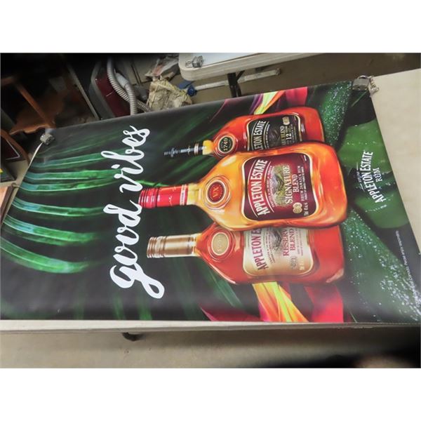 5 Booze Vinyl Signs 30" x 48"