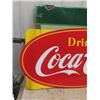 Image 3 : Vintage 1940's Coca-Cola Porcelain 2 Sided Sign 39"x60"