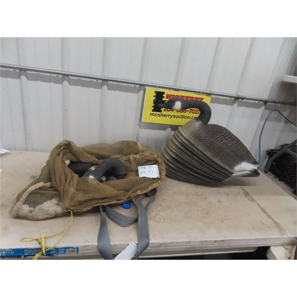 12 Cdn Goose Decoys & Bag