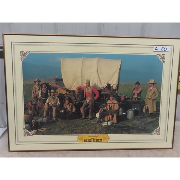 Framed Adv Bianchi Leather 1982 24" x 36"