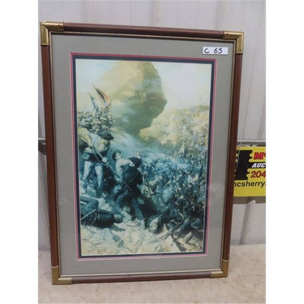 Limited Print Batttle of Crater By Tom Lovell Framed 36" x 27"