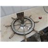 Image 4 : Cast & Wood Handled Ship Steering Wheel Russel Bros Ltd. 29" RD To End Handle