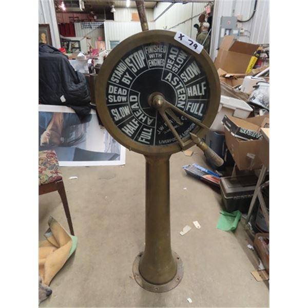 Ships Telegraph 47" Tall Brass - Mfg By JW Ray & Co One Lens is Cracked