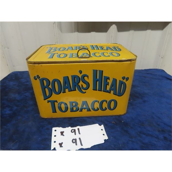 Boars Head Tobacco Tin 5.5" x 8.5" x 6"