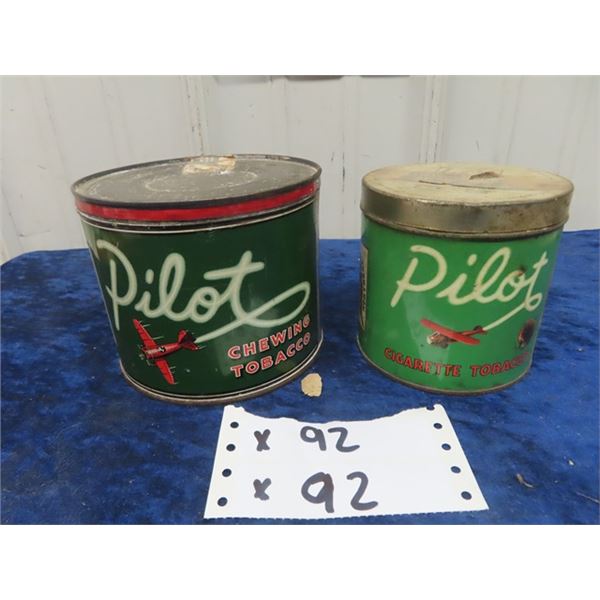 Pilot Tobacco Tins - 1 Chewing & 1 Cigarette Tobacco
