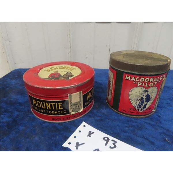 Mountie Tobacco Tin & MacDonald Tobacco Tin