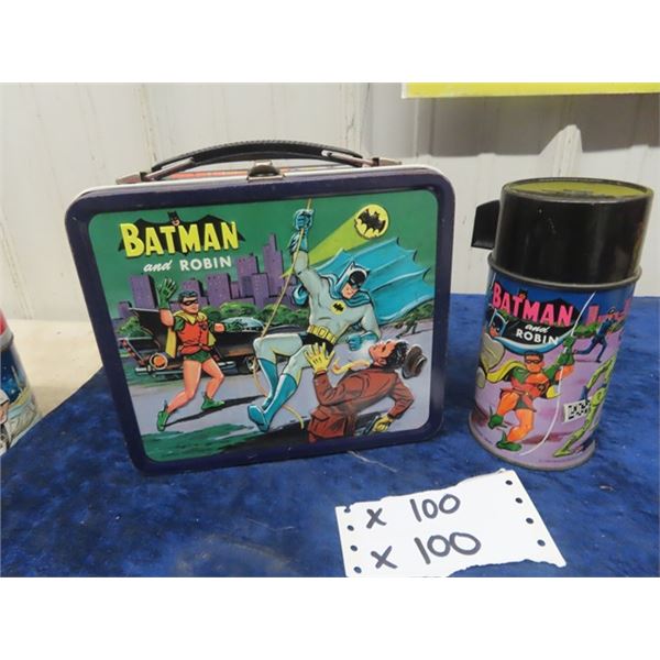 Batman & Robin MEtal Lunch Kit w Thermos Made by Aladdin 1966