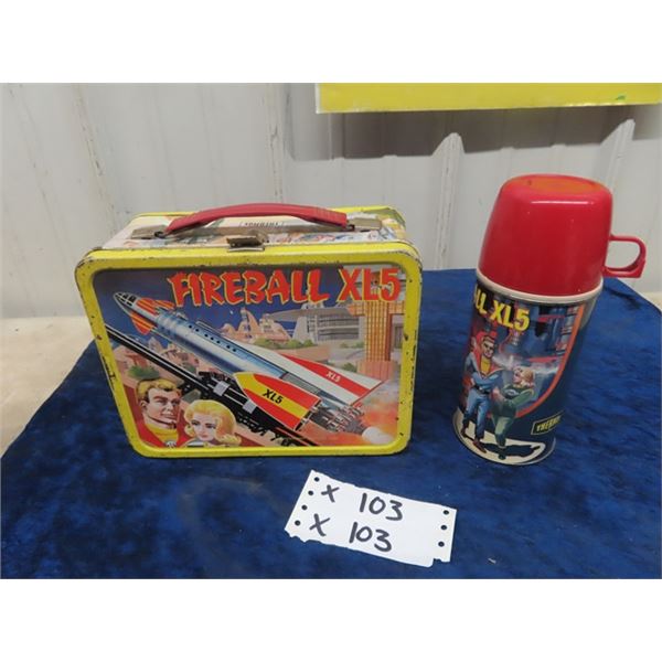 Fireball XL5 Metal Lunch Kit w Thermos Mfg by Thermos 1964